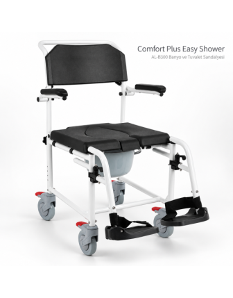 Comfort Plus Easy Shower AL-B300 Küçük Teker Banyo ve Tuvalet Sandalyesi